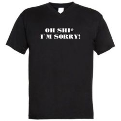 Мужская футболка  с V-образным вырезом Oh shi~ I`m sorry! - PrintSalon