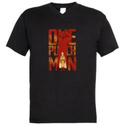 Чоловіча футболка з V-подібним вирізом One Punch Man Saitama - PrintSalon