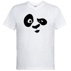 Мужская футболка  с V-образным вырезом Panda Po - PrintSalon