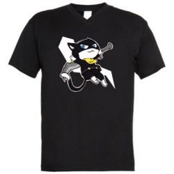 Мужская футболка с V-образным вырезом Persona 5 Morgana-PrintSalon Мужская футболка с V-образным вырезом Persona 5 Morgana
