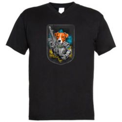 Мужская футболка  с V-образным вырезом Пес Патрон арт - PrintSalon