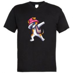 Мужская футболка  с V-образным вырезом Пес Патрон фанат Калуша - PrintSalon