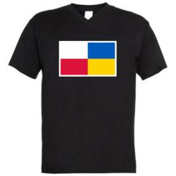 Мужская футболка  с V-образным вырезом Польша и Украина - PrintSalon