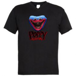 Мужская футболка  с V-образным вырезом Поппи Время Играть - PrintSalon