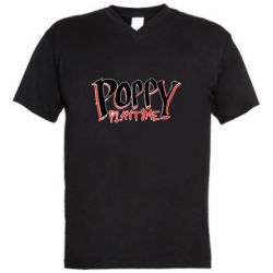 Мужская футболка  с V-образным вырезом Poppy Playtime Logo - PrintSalon