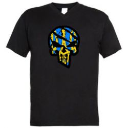Чоловіча футболка з V-подібним вирізом Punisher Coat of arms of Ukraine - PrintSalon