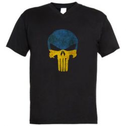 Чоловіча футболка з V-подібним вирізом Punisher Ukraine - PrintSalon