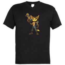 Мужская футболка  с V-образным вырезом Ratchet with Clank - PrintSalon