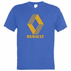 Мужская футболка  с V-образным вырезом Renault 1972 Logo - PrintSalon