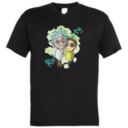 Мужская футболка  с V-образным вырезом Rick and Morty voodoo doll - PrintSalon