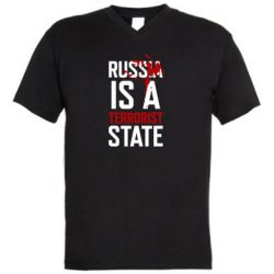 Мужская футболка  с V-образным вырезом Russia is a terrorist state - PrintSalon