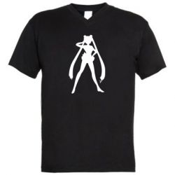 Чоловіча футболка з V-подібним вирізом Sailor Moon silhouette - PrintSalon