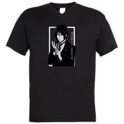 Чоловіча футболка з V-подібним вирізом Sebastian Michaelis butler - PrintSalon