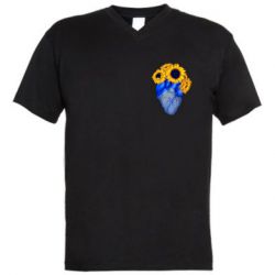 Чоловіча футболка з V-подібним вирізом Серце України. - PrintSalon