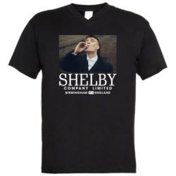 Мужская футболка  с V-образным вырезом Shelby company limited - PrintSalon