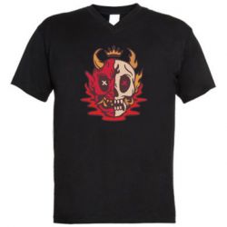 Мужская футболка  с V-образным вырезом Skull face - PrintSalon