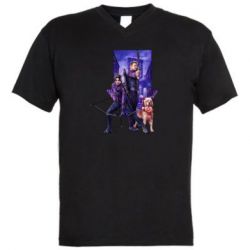 Мужская футболка  с V-образным вырезом Соколиный глаз и Кейт Бишоп - PrintSalon