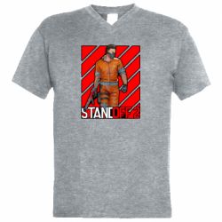 Мужская футболка  с V-образным вырезом Standoff 2 Red Logo - PrintSalon