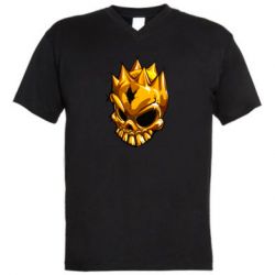 Мужская футболка  с V-образным вырезом Standoff - Gold Skull - PrintSalon