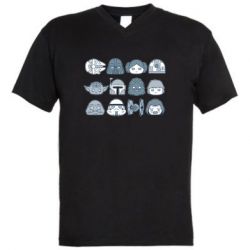 Мужская футболка  с V-образным вырезом Star wars icons - PrintSalon
