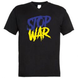 Мужская футболка  с V-образным вырезом Stop this war - PrintSalon