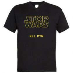 Чоловіча футболка з V-подібним вирізом Stop wars - PrintSalon