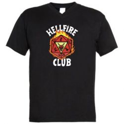 Мужская футболка  с V-образным вырезом Stranger Things: Hellfire club - PrintSalon