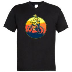 Мужская футболка  с V-образным вырезом Сyclist - PrintSalon