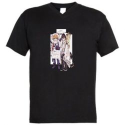 Мужская футболка  с V-образным вырезом Тарталья и Моракс - PrintSalon