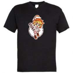 Мужская футболка  с V-образным вырезом The promised Neverland Emma - PrintSalon