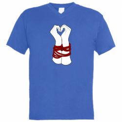 Мужская футболка  с V-образным вырезом Tied Hands - PrintSalon