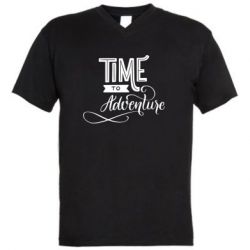 Мужская футболка  с V-образным вырезом Time to adventure - PrintSalon