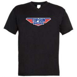 Мужская футболка  с V-образным вырезом Top Gun. Maverik - PrintSalon