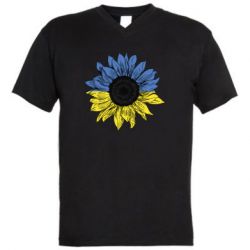 Мужская футболка  с V-образным вырезом Украина! Подсолнух - PrintSalon