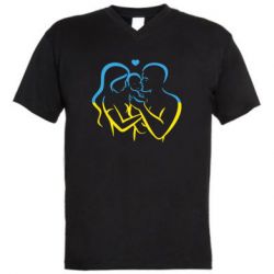 Мужская футболка  с V-образным вырезом Украина! Семья! - PrintSalon