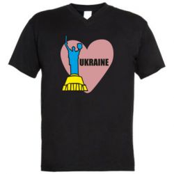 Мужская футболка  с V-образным вырезом Ukraine in heart - PrintSalon