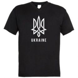 Мужская футболка  с V-образным вырезом UKRAINE symbol - PrintSalon