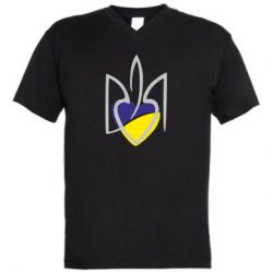 Мужская футболка  с V-образным вырезом Ukrainian heart - PrintSalon
