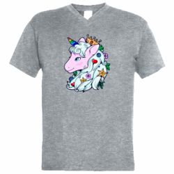 Мужская футболка  с V-образным вырезом Unicorn Princess - PrintSalon