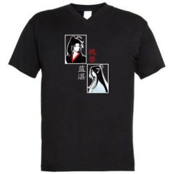 Чоловіча футболка з V-подібним вирізом Вей Усянь та Лань Ванцзи-PrintSalon Чоловіча футболка з V-подібним вирізом Вей Усянь та Лань Ванцзи