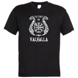 Мужская футболка  с V-образным вырезом Victory of Valhalla. - PrintSalon