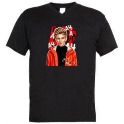 Мужская футболка  с V-образным вырезом Влад арт - PrintSalon