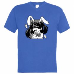 Мужская футболка  с V-образным вырезом Waifu Bunny - PrintSalon