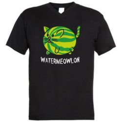 Мужская футболка  с V-образным вырезом Watermeowloon - PrintSalon