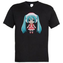 Чоловіча футболка з V-подібним вирізом Winter Hatsune Miku