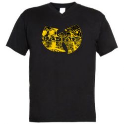 Мужская футболка  с V-образным вырезом Wu-Tang logo art - PrintSalon