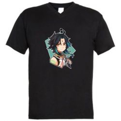 Мужская футболка  с V-образным вырезом Xiao portrait - PrintSalon