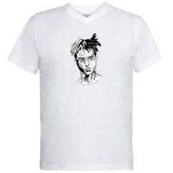 Мужская футболка  с V-образным вырезом XXXTentacion Monochrome Art - PrintSalon