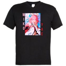 Мужская футболка  с V-образным вырезом Yae Miko art - PrintSalon