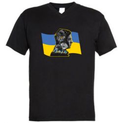 Мужская футболка  с V-образным вырезом Зеленский Президент Арт - PrintSalon